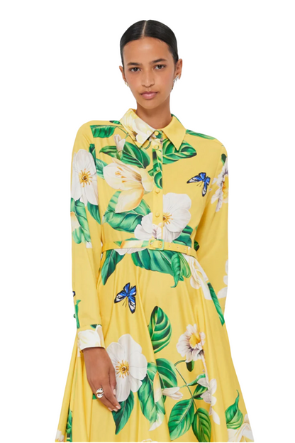 Zara Shirt Midi Dress in Sunshine Joie Print