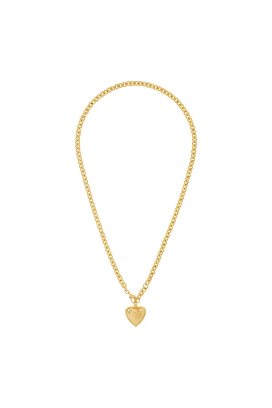 The Mini Puffy Heart Necklace in Gold