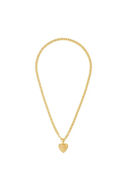 The Mini Puffy Heart Necklace in Gold
