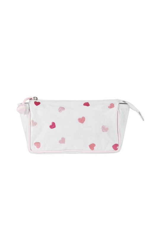 Josie Heart Small Makeup Bag in Pink