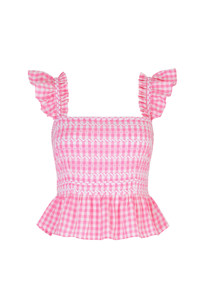 Candy Floss Gingham Kolkata Top