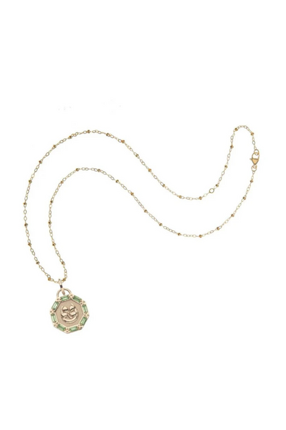 Lucky Petite Embellished Coin Necklace