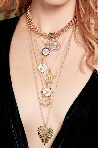 Lucky Petite Embellished Coin Necklace