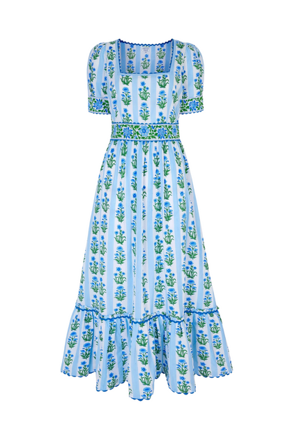 Sky Lily Stripe Evelyn Dress