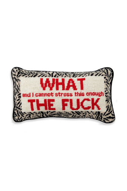WTF Needlepoint Pillow