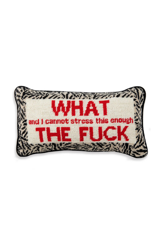 WTF Needlepoint Pillow