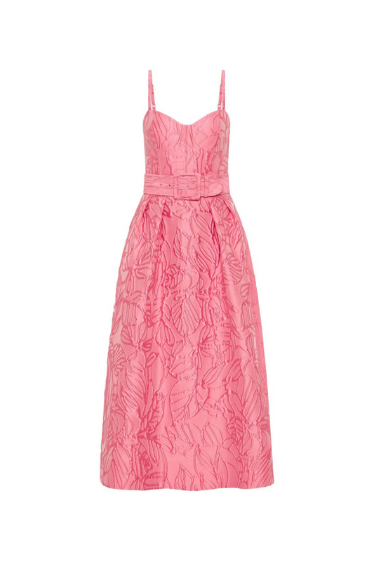 Petra Midi Dress in Bubblegum Pink