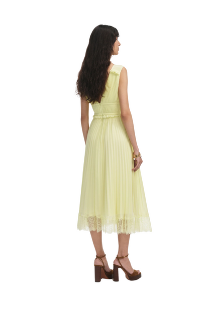 Chiffon Midi Dress in Yellow