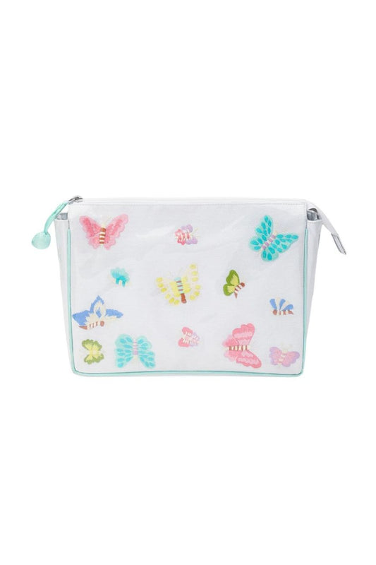 Butterfly Large Makeup Bag Aqua