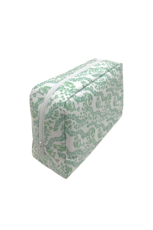 Luxe Gloss Wash Bag Large in All Heart Kelly Green