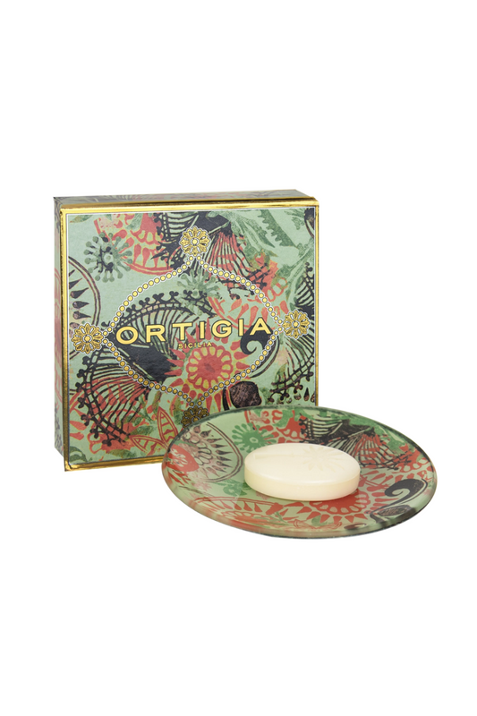 Fico D'India Glass Plate & Soap Box