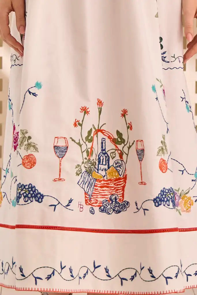 Stefy Dress in Multi Embroidery