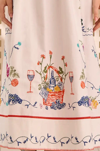 Stefy Dress in Multi Embroidery