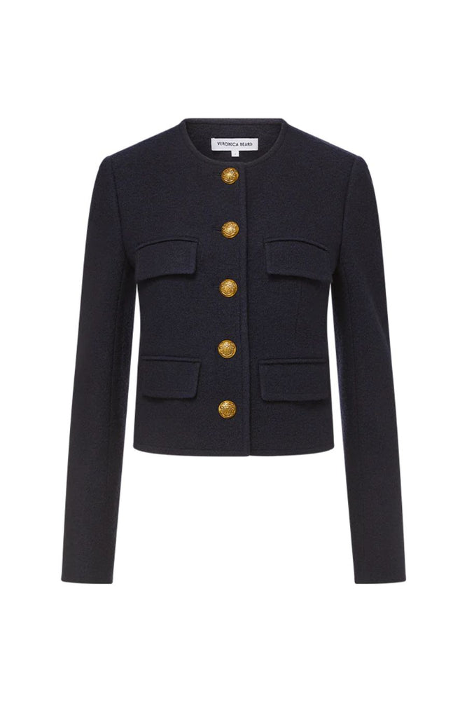 Leslie Wool Jacket in Navy