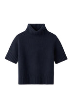 Short Sleeve Turtleneck in Navy