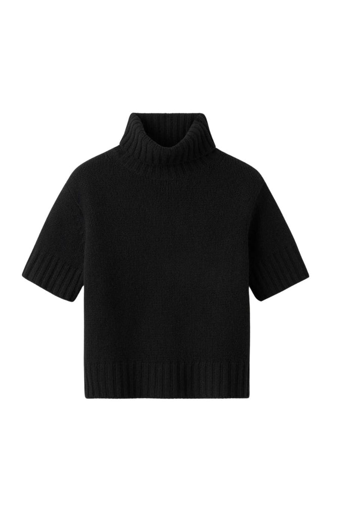 Short Sleeve Turtleneck in Black