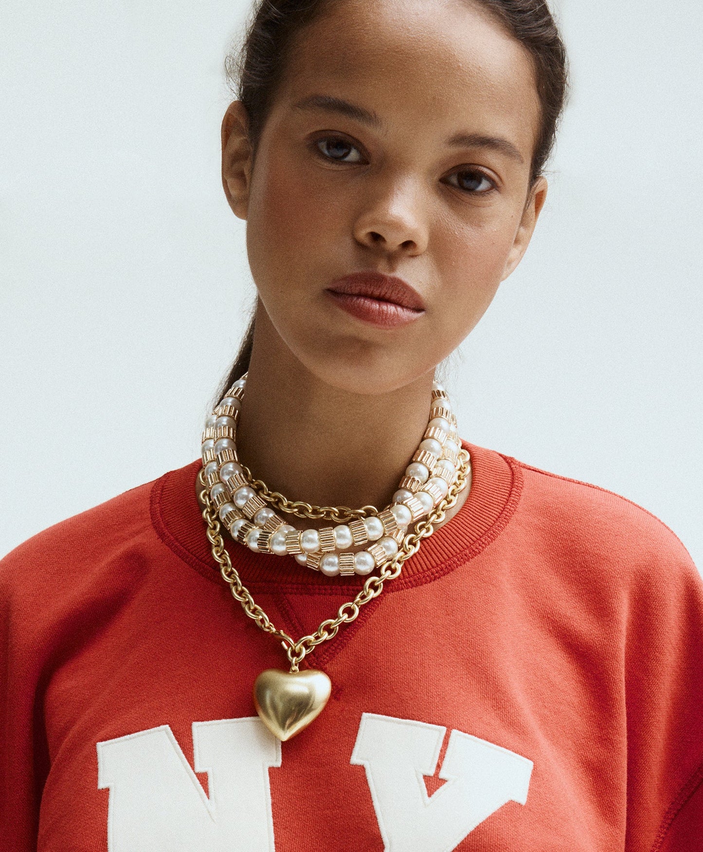 The Puffy Heart Necklace in Gold