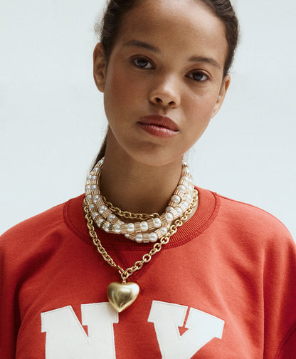 The Puffy Heart Necklace in Gold