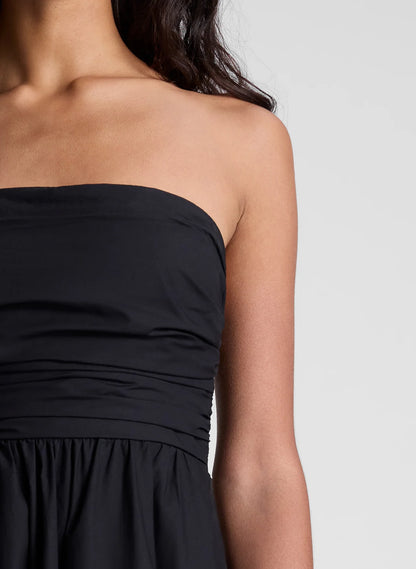 Tate Strapless Midi Dress in Black