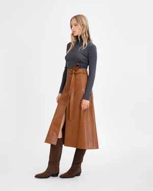 Hudson Skirt in Saddle Brown