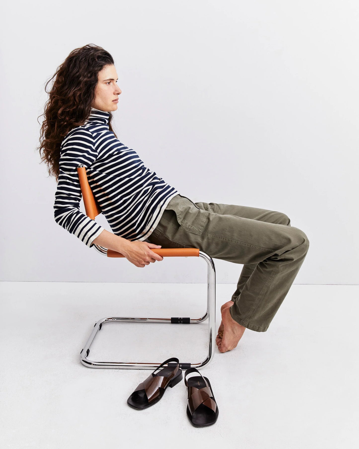 The Turtleneck in Navy/Cream