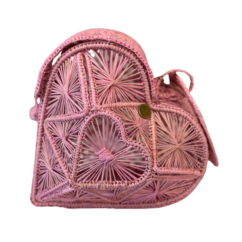 Heart Basket Bag in Pink