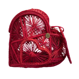Heart Basket Bag in Red