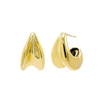 Solid Wide Curved Chunky Stud Earring