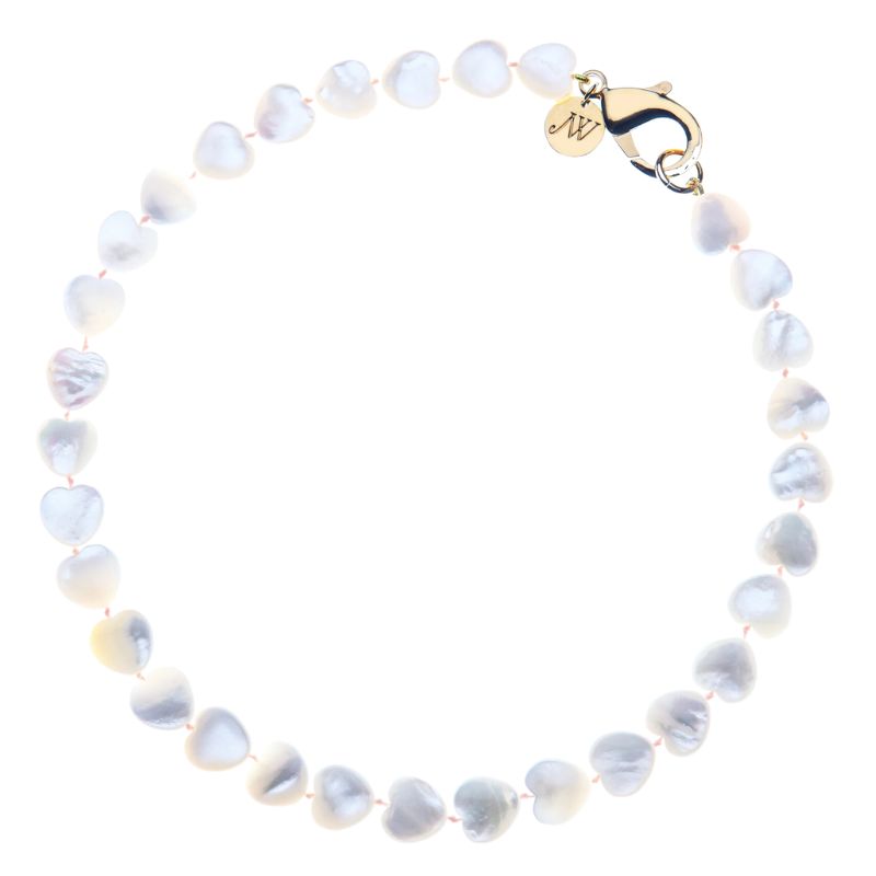 LOVE Mother of Pearl Heart Beaded Necklace