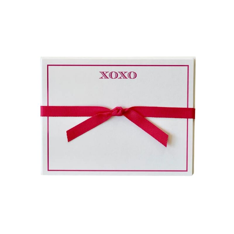 XOXO Pink Flat Note Cards