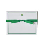 Sweet Heart Green Flat Note Cards
