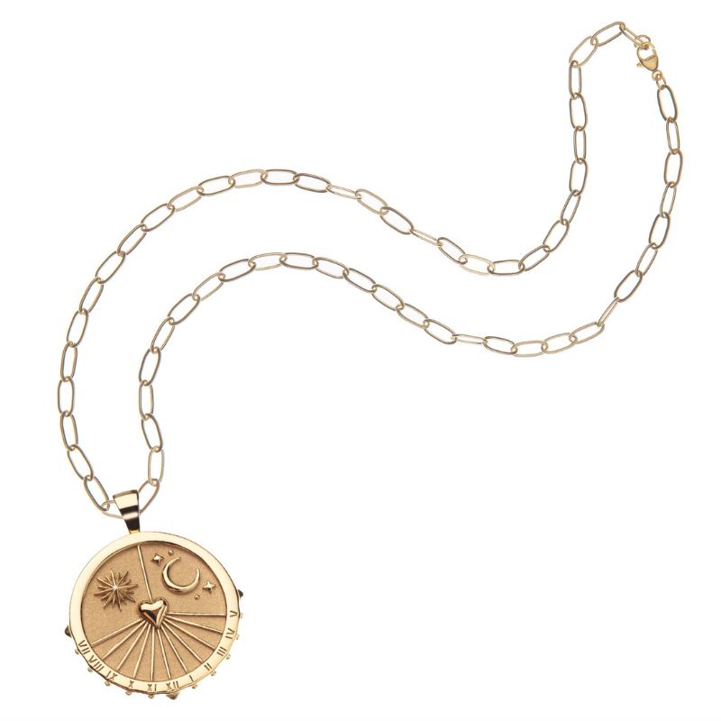 FOREVER Sundial Pendant Coin Necklace