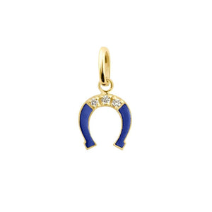 Diamond Horseshoe Resin Pendant, Lapis