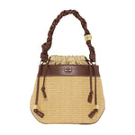 Brown Ganni Bou Bucket Bag Raffia