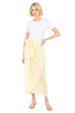 Golden Linen Maxi Wrap Skirt