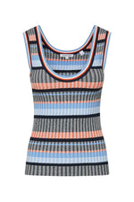 Sandra Ribbed Tank in Blue Multi