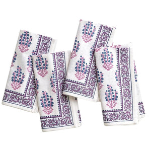 Sagar Blue/Magenta Napkin S/4