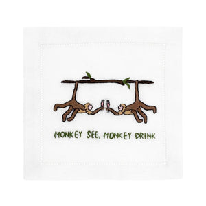 Monkey See Monkey Drink Cocktail Napkin (Set of 4)