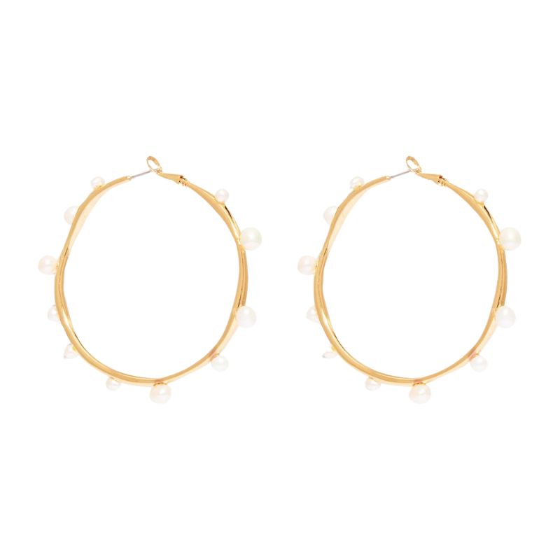 Isla Pearl Hoop Earrings