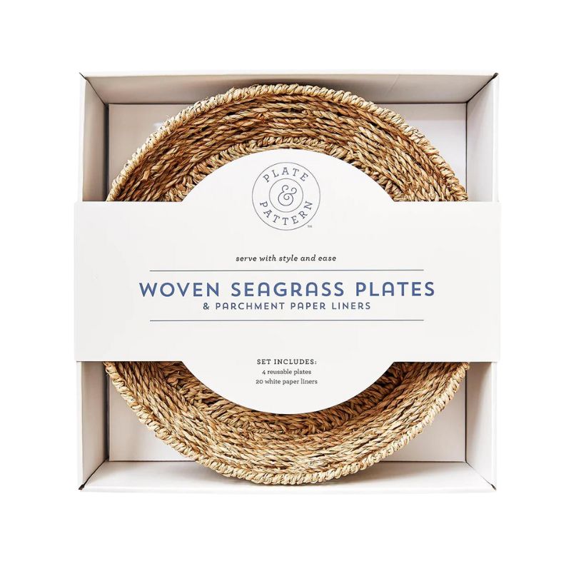 Woven Seagrass Plates S/4