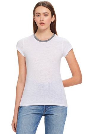 Pavé Ringer Tee in Silver