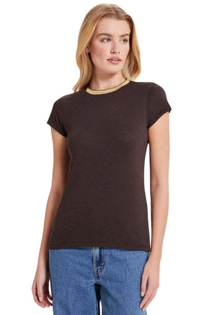 Pavé Ringer Tee in Coffee