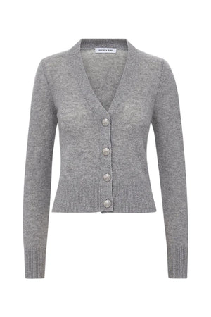 Solene Cashmere Cardigan in Heather Grey