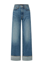 Taylor Cuffed Wide-Leg Jean in Rebel Stone