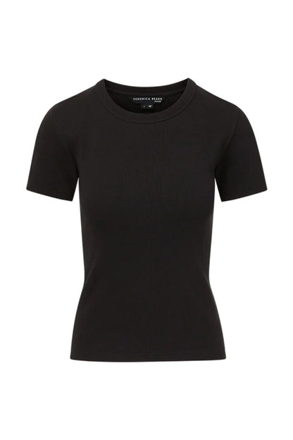 Pruitt Ribbed Tee in Black