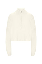 Cashmere Cropped Hampton Sweater in Ivory