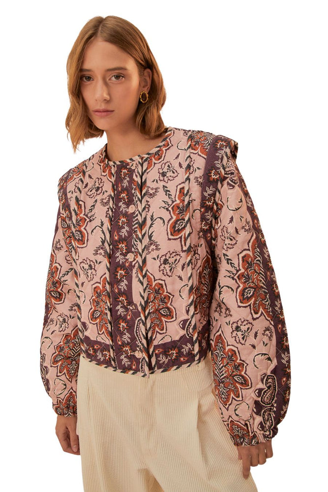 Glam Tapestry Burgundy Long Sleeve Jacket