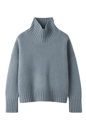 Girlfriend Turtleneck in Pigeon Blue