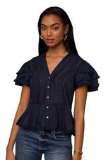 Amira Top in Navy