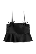 Black Duchesse Satin Top